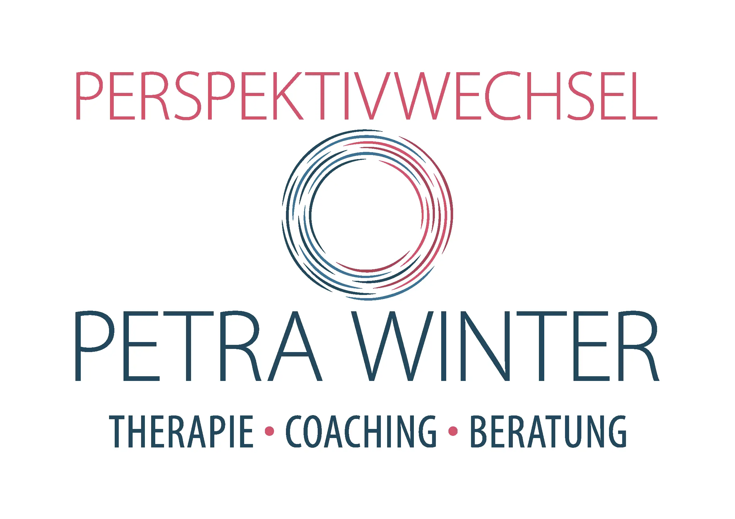 Logo von Petra Winter – Perspektivwechsel: Therapie, Coaching und Beratung mit kreisförmigem grafischen Symbol